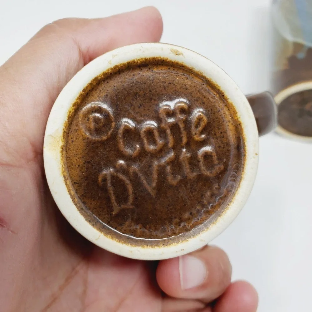 Caffe D'Vita Stoneware Vintage Glazed Expresso Mug Set of 2 Drinkware